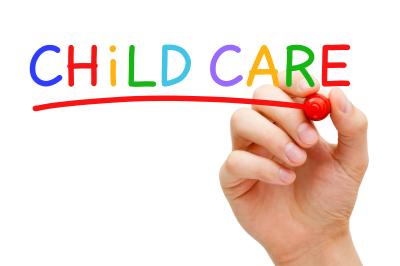 Child Care spelled out in colorful letters