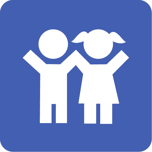 two kids holding hands icon