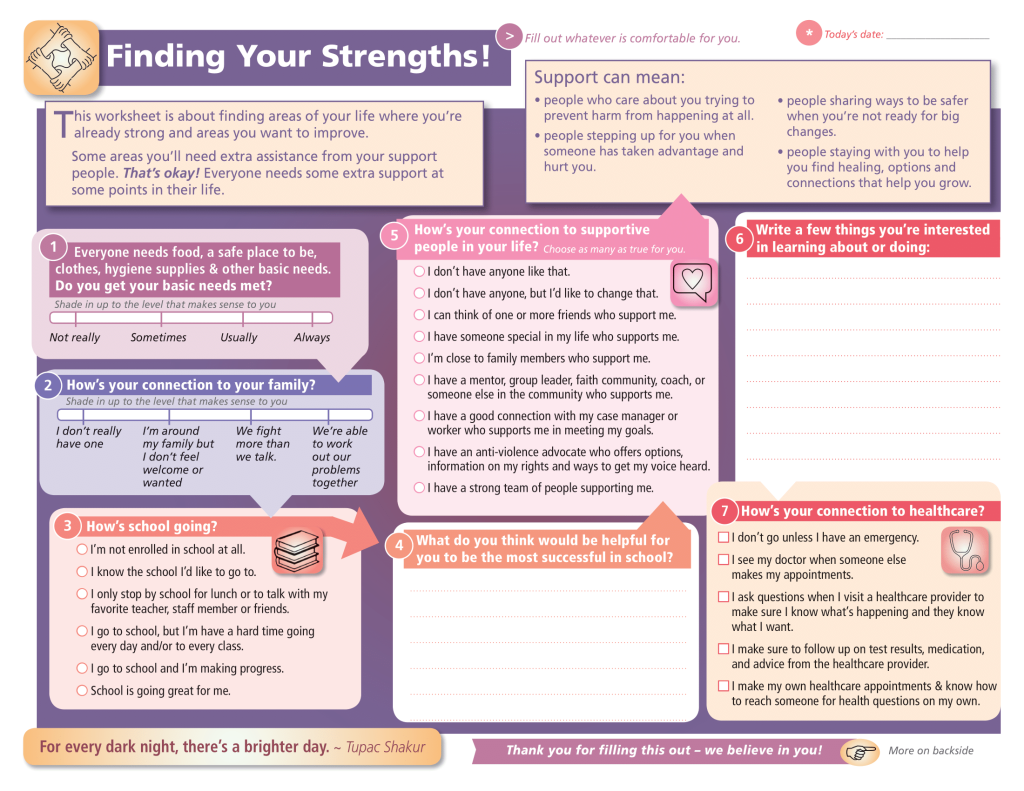 Finding your strengths first page