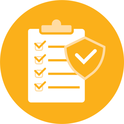 yellow policy checkmark icon
