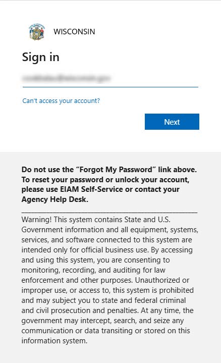 State login page