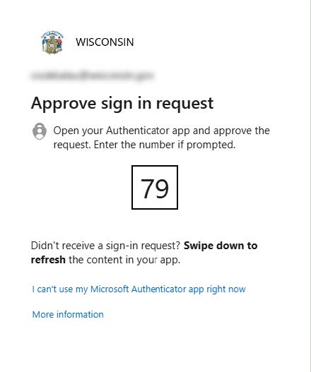 Sign in approval request page