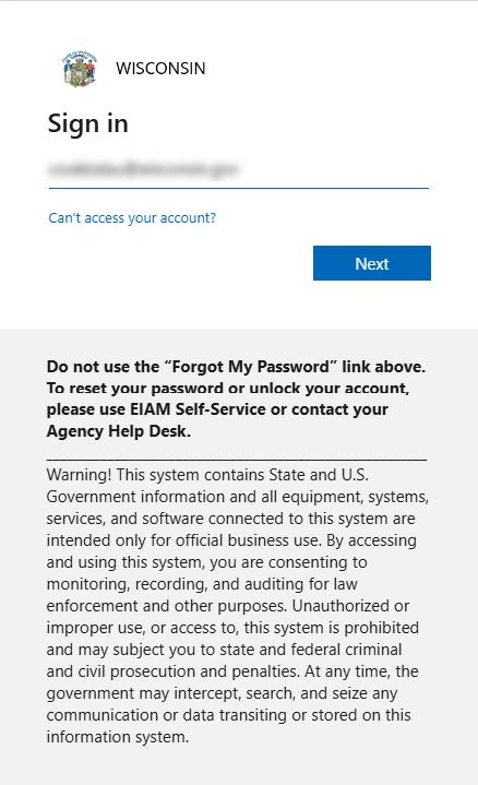 Sign in page