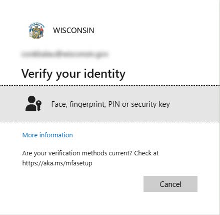 Verify your identity page