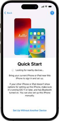 Quick Start Screen