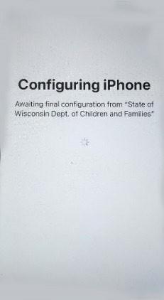 Loading screen displays that the iPhone is configuring