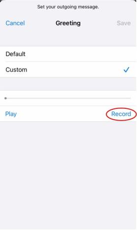 Custom Greeting recording page
