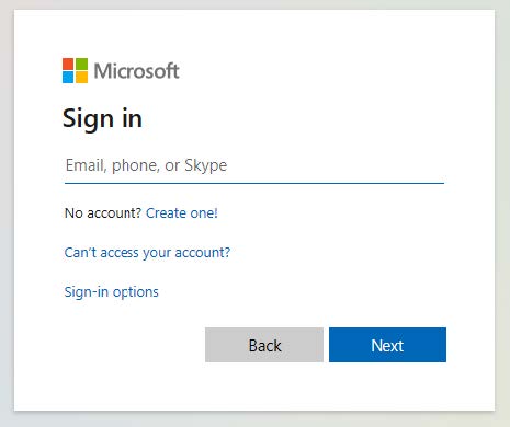 Microsoft sign-in