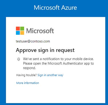 Microsoft sign in approval page