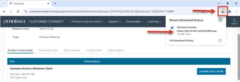 Web download history