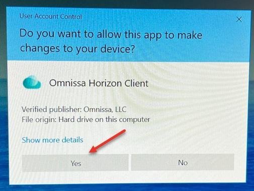 App permissions pop-up