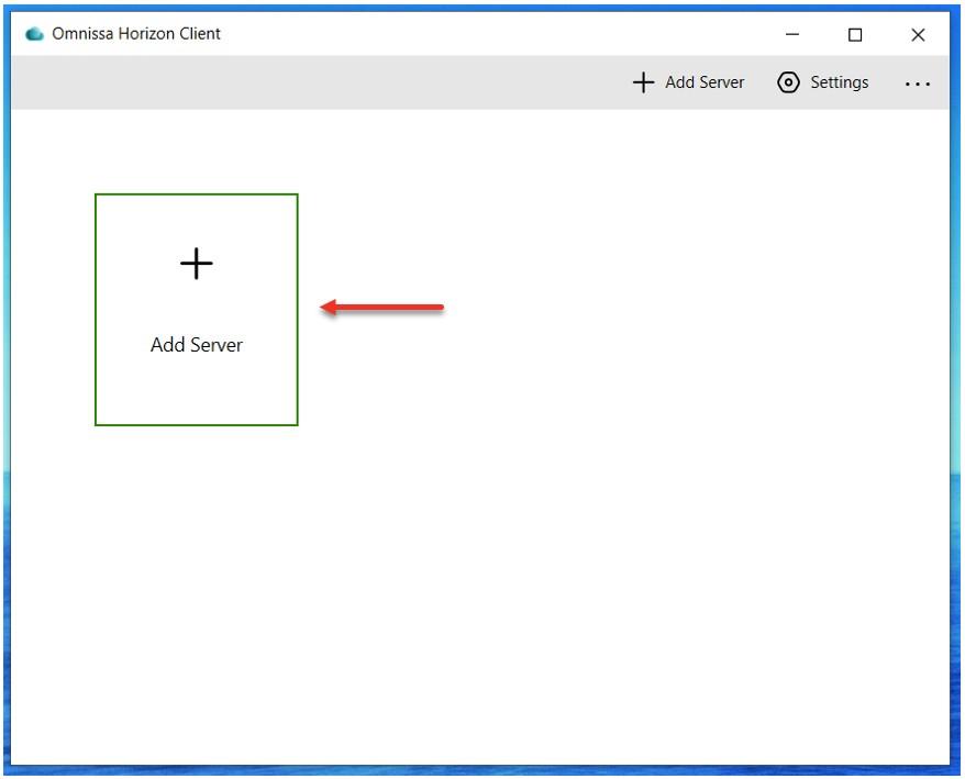 Sever list page in the Horizon client
