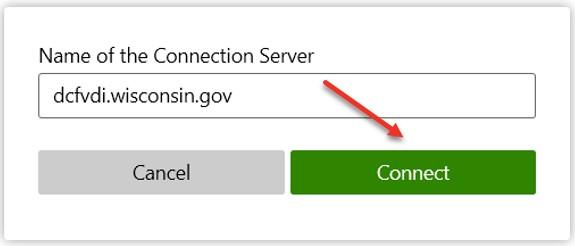 Connect to server screen