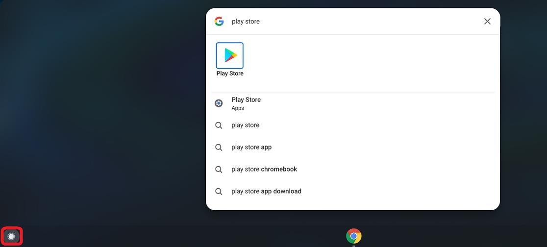 play store app in search