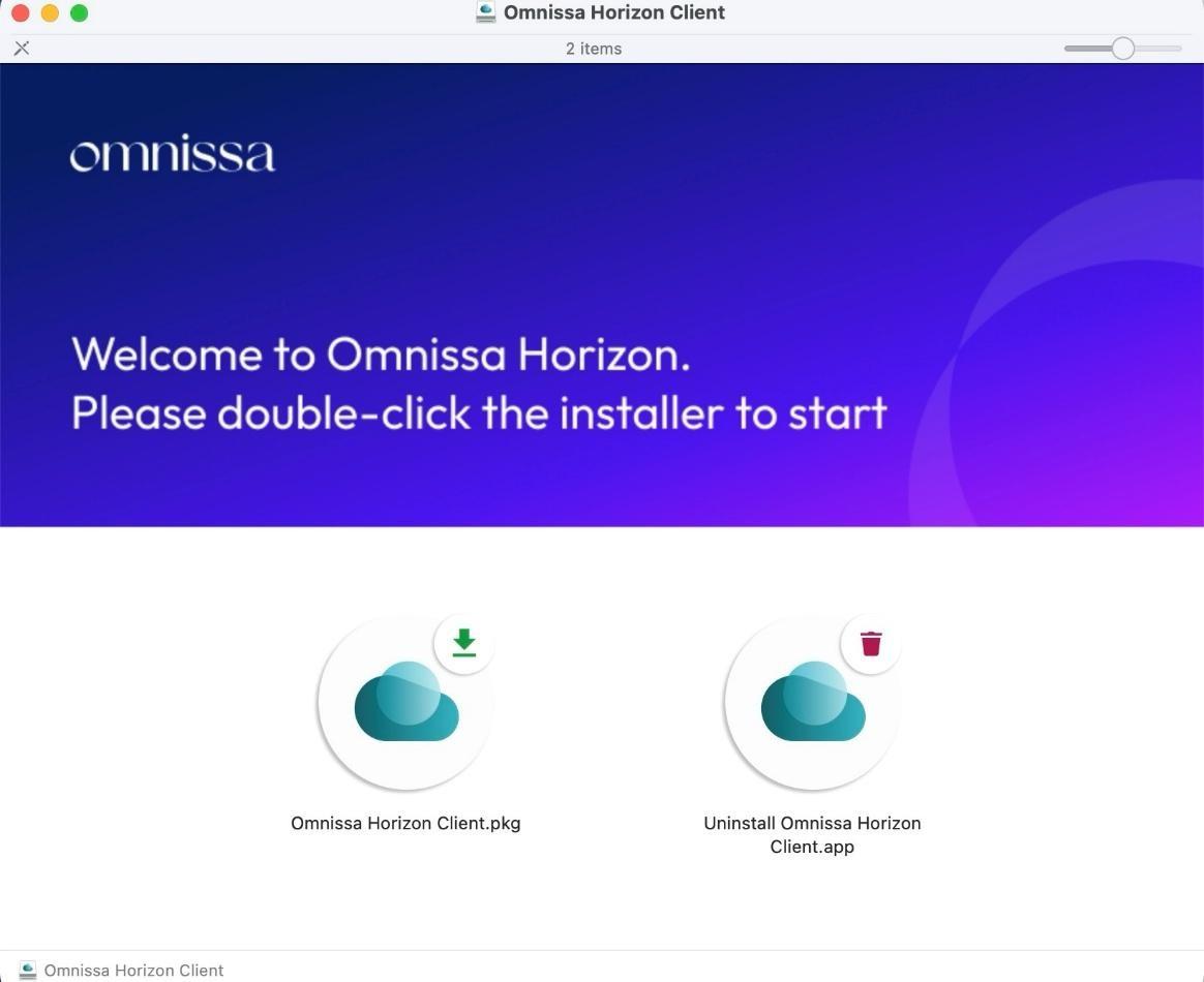 Omnissa Installer start page