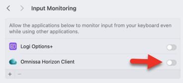 Input Monitoring settings