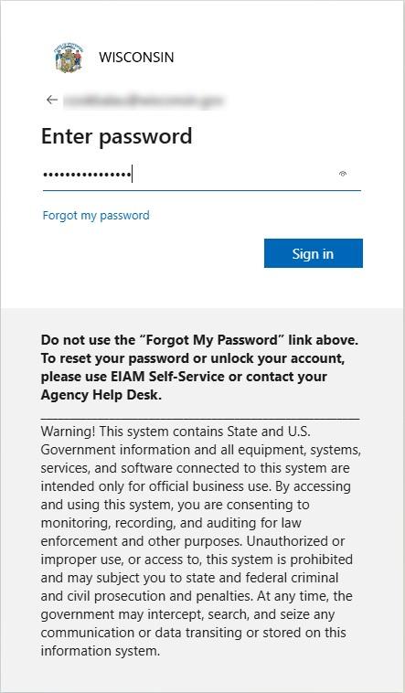 enter password page
