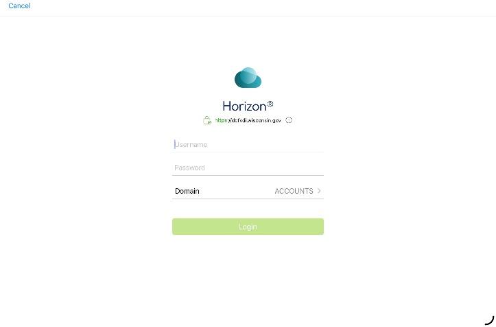 horizon login page