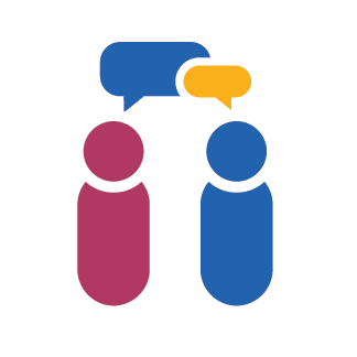 Simple illustration of people communicating