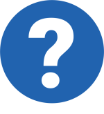blue icon with a white question mark