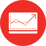 number graph with a red background