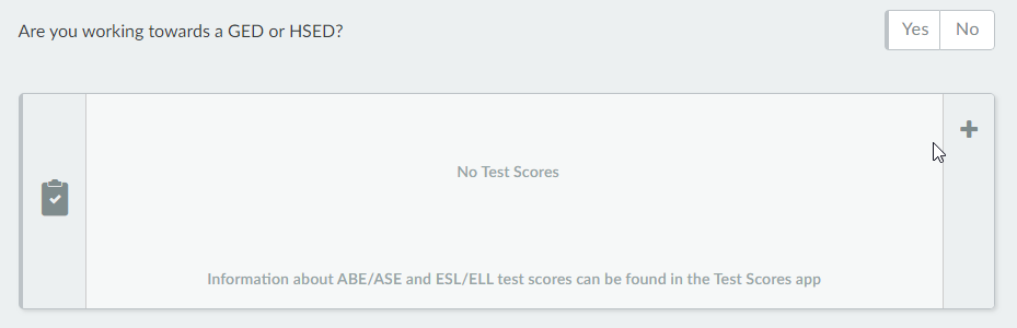 Embedded Test Scores app