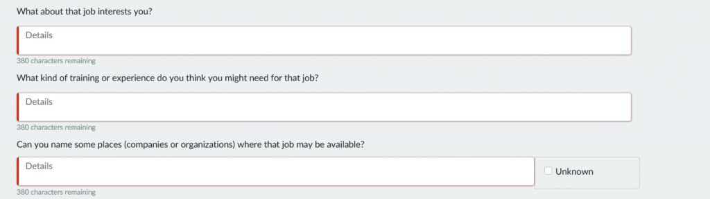 Job Readiness error fields