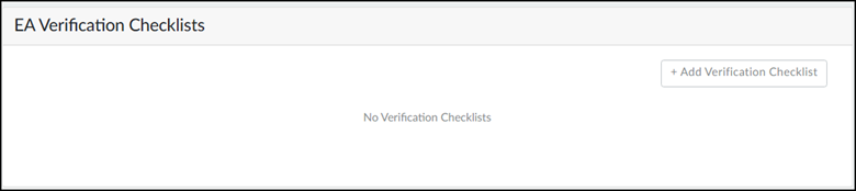 EA verification checklists