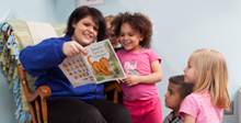 teach reading to four children