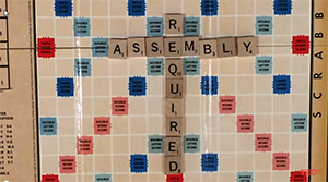 Assembly Required scrabble board