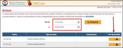 Avisos Notices Screenshot