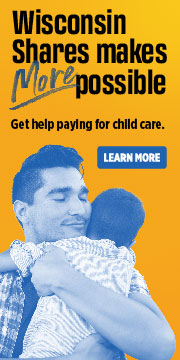 ad with man hugging child