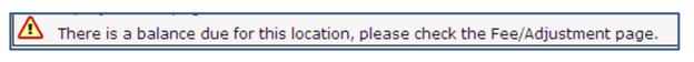 Balance due for this location screenshot
