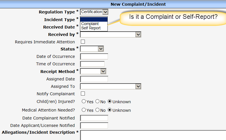 Difference Between a Self-Reported Incident and a Complaint