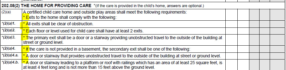 202.08 The Home for Providing Care Standards and Checklist